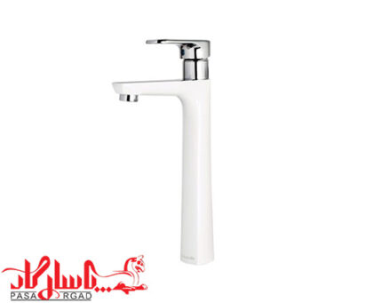 هودین شیر روشویی پایه بلند مدل بالسا سفید کروم