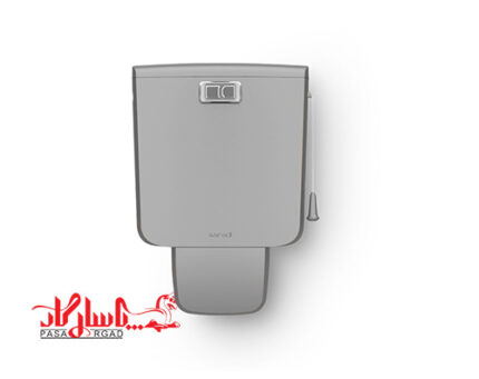 فلاش تانک کاسپین پلاس رنگ طوسی ایمن آب(سارودی)+شلنگ و شیر پیسوال ورودی اب از کف