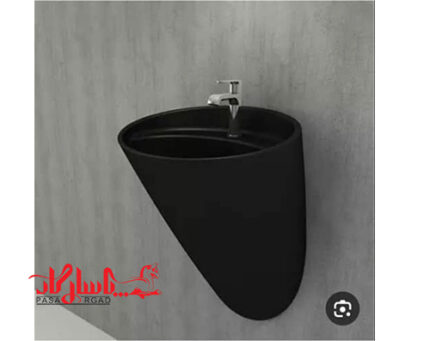 روشویی دیواری وال هنگ فلوریا مشکی مات چینی کرد